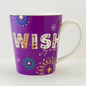Starbucks Holiday 2006 WISH 14 fl oz. Mug Gold, Purple and White Microwave Safe